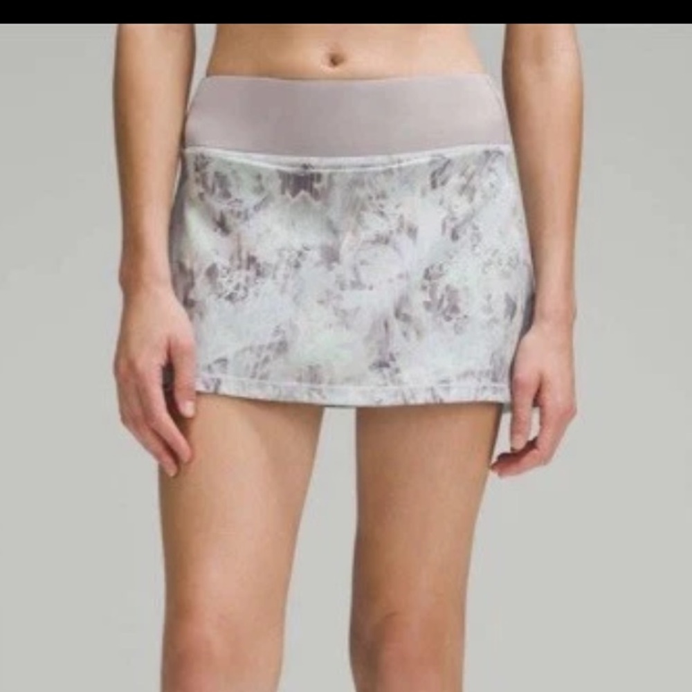 Lululemon Pace Rival Mid-Rise Skirt Plisse Bloom Mauve Grey 4 Tennis Pickleball